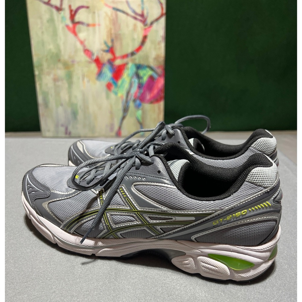 ASICS GT-2160 Mens Grey Illuminating Yellow Running Shoes 1203A320 Size 13